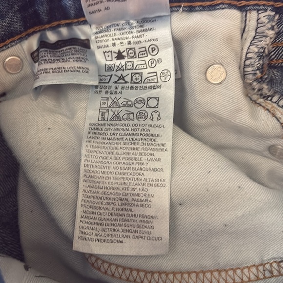 Levi's Men 505 Relaxed Straight Blue Rigid Denim Jeans Sz W33 L30 - Picture 10 of 11